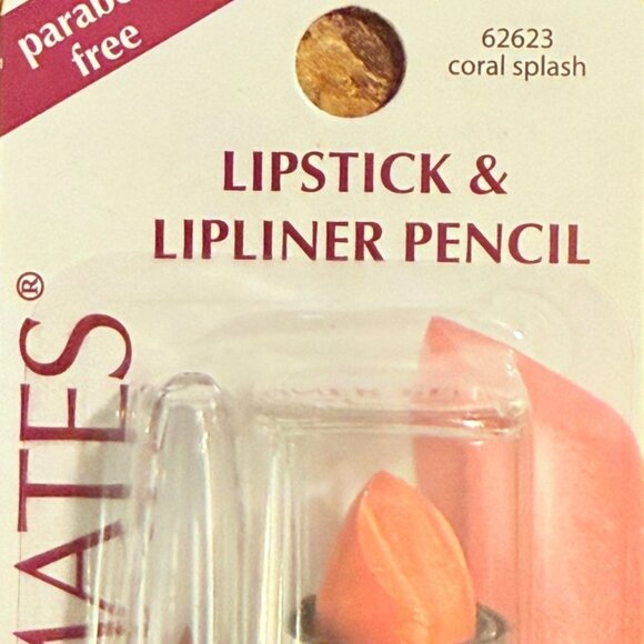 Colormates Lipstick Lipliner Pencil Set Coral Splash Paraben Free Vitamin E Aloe - Picture 2 of 7